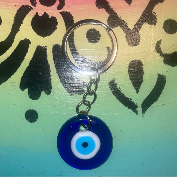 ✨🧿Evil Eye Keychain w/Matching Charm🧿✨Pink Charm✨ - Picture 5 of 8